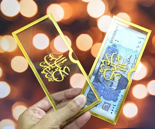 Eid Envelope for Eidi - Golden Acrylic