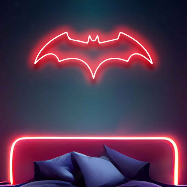 Bat Shape Neon Sign Batman LED Light Neonboards.pk Neon Boards