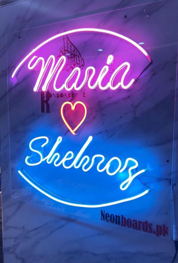 Couple's Neon Sign Board