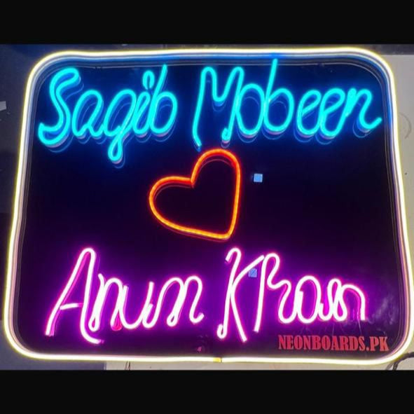 Couple's Neon Sign Board