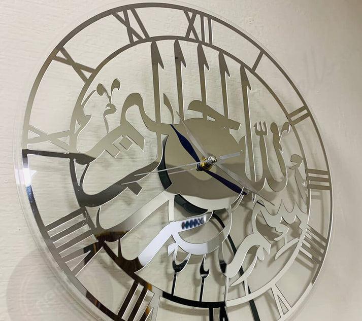 Bismillah Wall Clock with Light – Elegant Islamic LED Decor - Neon Boards