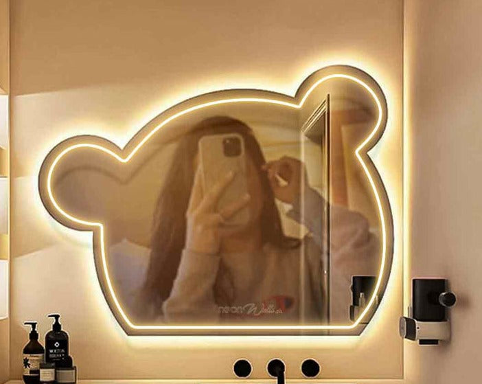 Selfie Mirror with Neon Lights