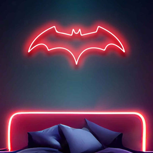 Bat Shape Neon Sign - Batman Inspired LED Light