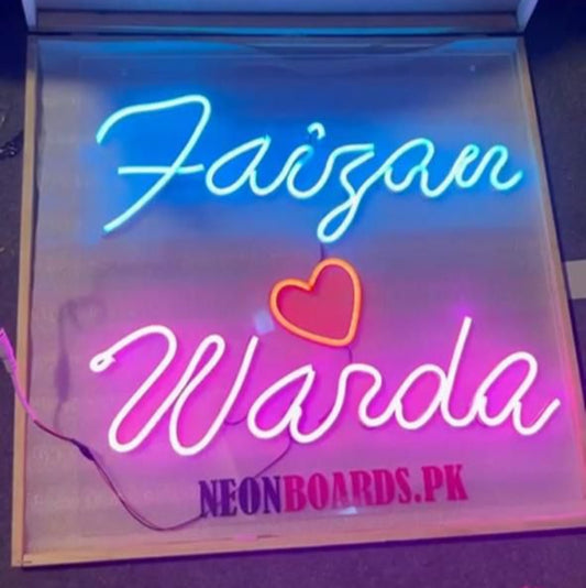 Couple's Neon Sign Board