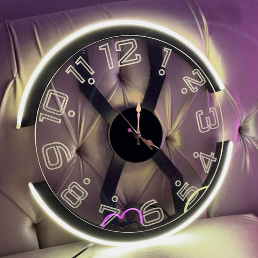 Neon Halo Wall Clock - Neon Boards
