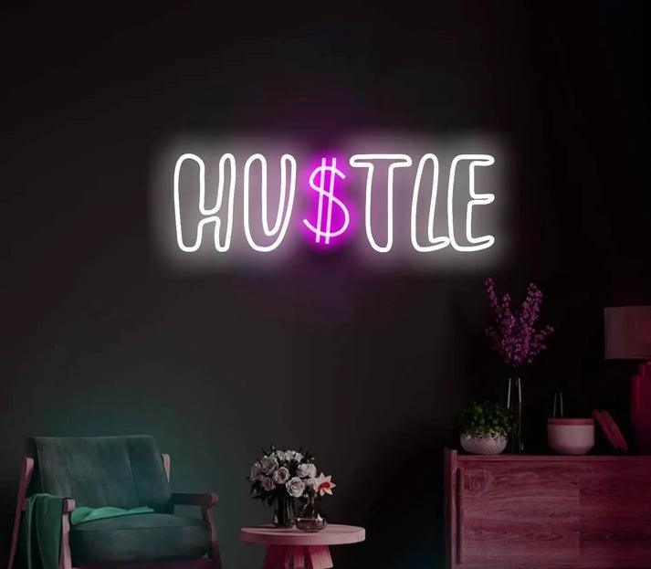 Hustle Neon Sign – LED Motivation Wall Light - Neon Boards