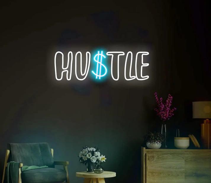 Hustle Neon Sign – LED Motivation Wall Light - Neon Boards