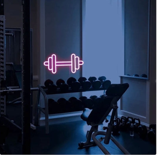 Dumble Shaped Neon Light - Gym Motivational Light